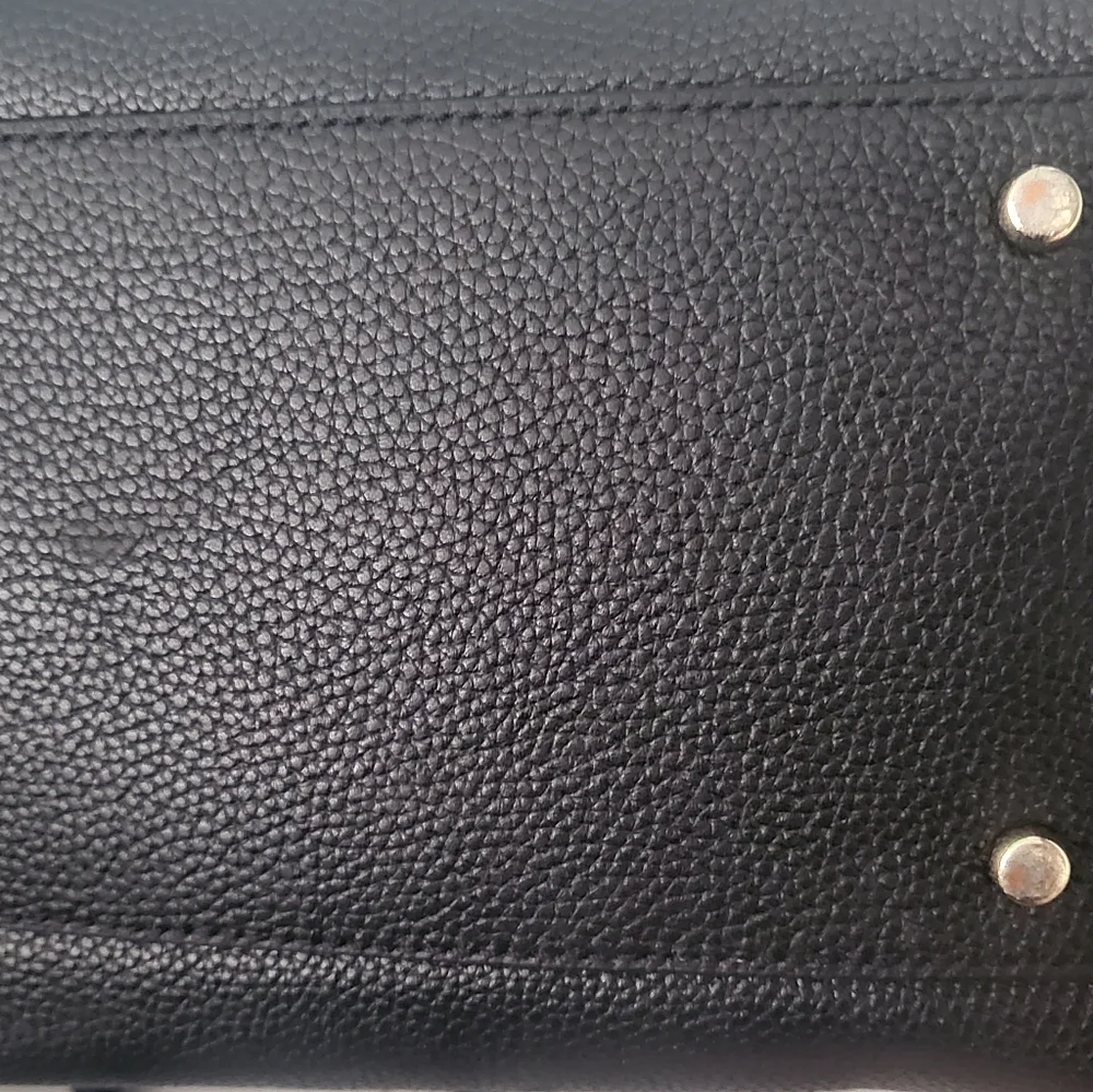 Kate Spade Black Leather Leighann Satchel / Tote Handbag (Mulberry Street) - Picture 6 of 14